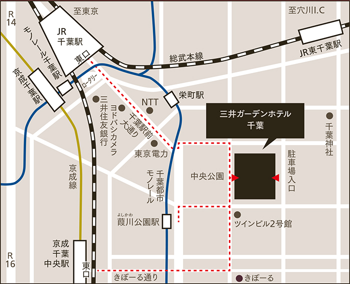三井ガーデンホテル千葉 アクセスマップ
